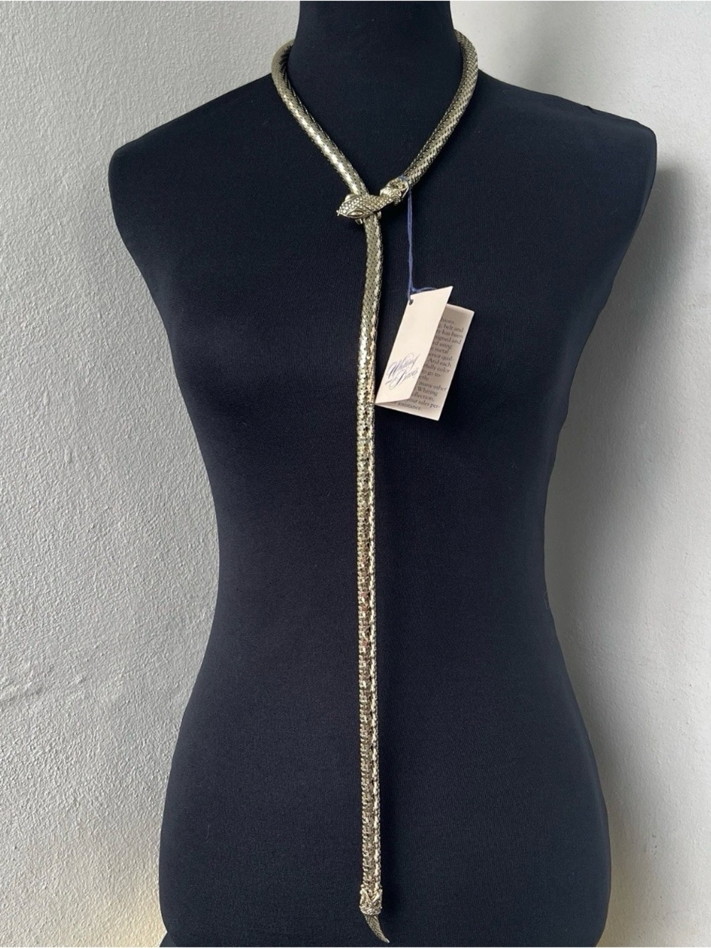 NEW Whiting & Davis Snake Mesh Belt Necklace 40” 🐍 Original Tags NOS